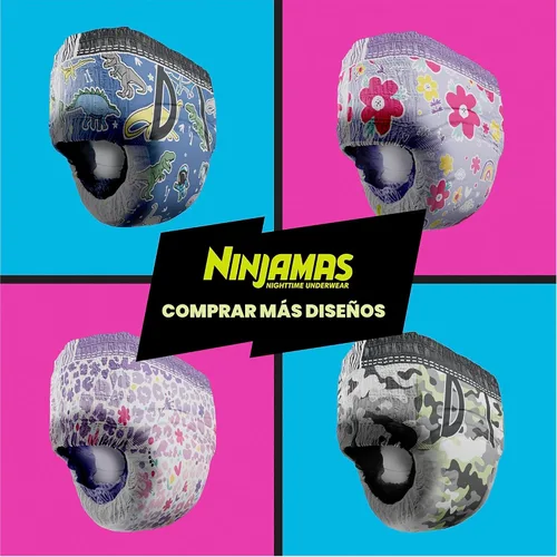 Vista 12 de Ninjamas Ropa interior nocturna para niños, talla S/M (38-70 libras), 14 unidades, protección durante la noche, ultra absorbente, hipoalergénica