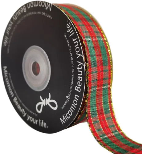 Vista 19 de Cinta a cuadros de guinga – 25 yardas, rojo y azul (3/8 pulgadas) para decoración de Navidad y embalaje de regalo