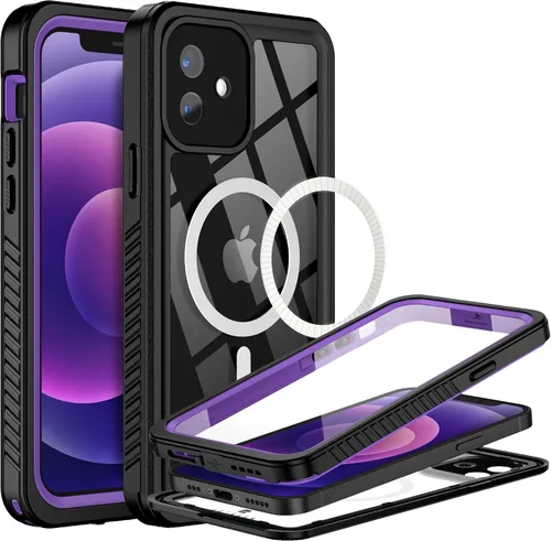 Vista 11 de BEASTEK Funda impermeable para iPhone 12, serie FSN IP68 magnética a prueba de golpes con protector de pantalla integrado y funda protectora Negro