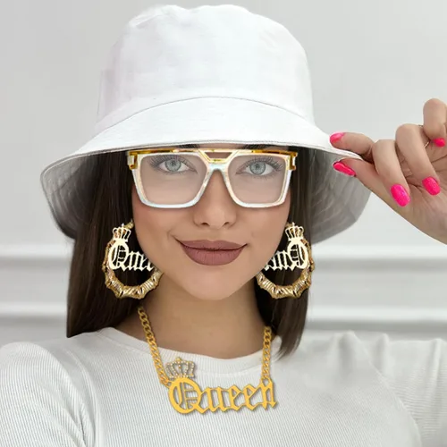 Vista 3 de Kit de disfraz de reina de hip hop de los años 80 y 90, accesorios para mujer, rapero, DJ