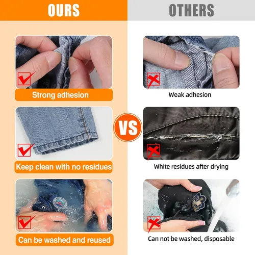 Vista 5 de 2 Pack de Pegamento para Tela Permanente, 60ML/2.02oz Pegamento Claro Lavable para Ropa, Adhesivo Súper para Tela para Strass, Parches, Ropa, Denim