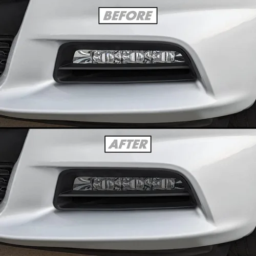 Vista 10 de SlickMod Tinte de humo de vinilo precortado para faros Dodge Charger 2015-2022 (20% humo oscuro, 1. faro)