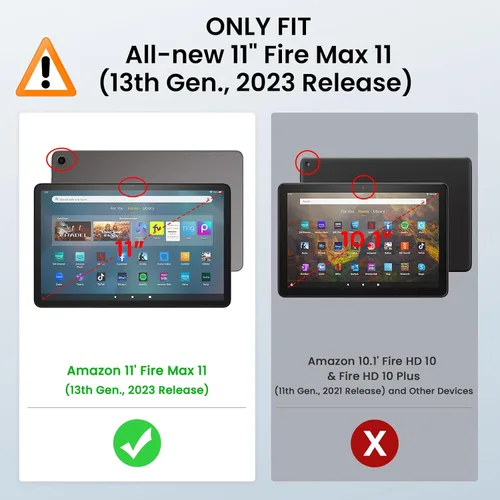 Vista 2 de MoKo Funda compatible con tablet Amazon Kindle Fire Max 11 (13ª generación, versión 2023) de 11 pulgadas, funda delgada de piel sintética