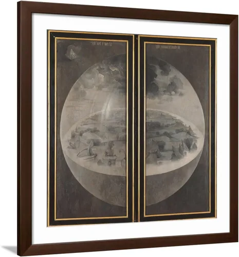 Vista 12 de ART.COM Lienzo decorativo para pared Jardín de delicias terrenales, creación del mundo en marco negro por Hieronymus Bosch, 21 x 21 pulgadas