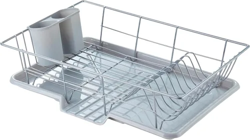 Vista 7 de Sweet Home Collection - Juego de escurridor de platos de 3 piezas que ahorra espacio: Organizador de cocina eficiente para secado rápido y Beige