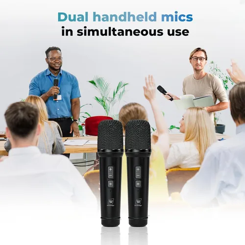 Vista 3 de WinBridge S90 - Micrófono portátil y sistema de micrófono Bluetooth con altavoz, amplificador de voz de 30 W, sistema PA con 2 micrófonos