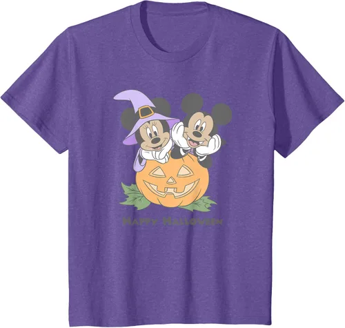 Vista 44 de Disney Mickey and Friends Halloween Pumpkin Mickey & Minnie Camiseta Blanco