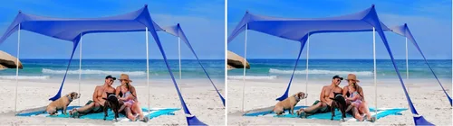 Vista 17 de SUN NINJA Tienda de campaña de playa, refugio solar, toldo de sombra de Verde