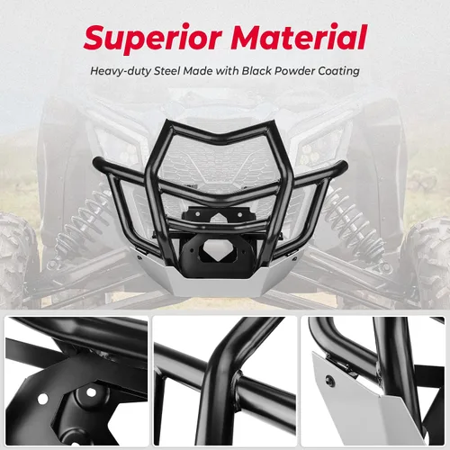 Vista 2 de KEMIMOTO X3 Parachoques de winche frontal Compatible con Can-Am Maverick X3 y Max Turbo R RR 2017-2025 Parachoques resistente OEM Reemplazo