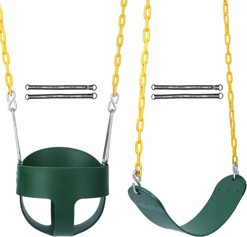 Vista 17 de RedSwing Asiento de Columpio de Cubo con Respaldo Alto para Niños Pequeños con Cadenas Recubiertas, Asiento de Columpio Resistente para Niños