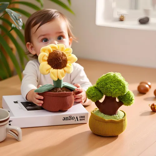 Vista 4 de Ryttir Paquete de 2 almohadas de peluche de flores pequeñas de 11 pulgadas, juguete de peluche de árbol de peluche de aventura, decoración