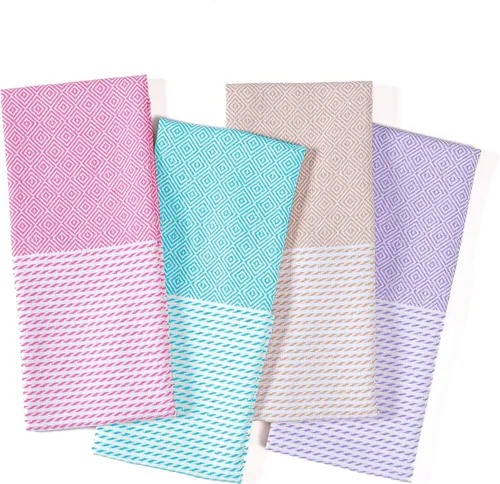 Vista 70 de TWINY threads Juego de toallas de cocina con diseño de diamante, 100% algodón, trapos grandes y trapos de lavado, absorbentes de secado rápido