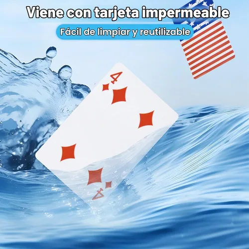 Vista 4 de succulentlovers Mesa de cartas inflable grande para piscina con naipes impermeables – 41 pulgadas impermeable para piscina, mesa de juegos flotantes