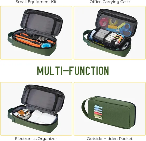 Vista 4 de ECHSRT Estuche grande para lápices, estético, portátil, con cremallera, bolsillo oculto, bolsa especial para hombres, mujeres y adultos, organizador