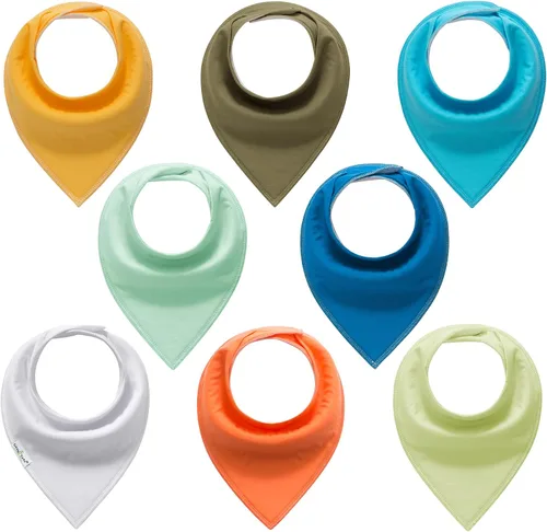 Vista 6 de Little Tots - Baberos de algodón unisex para bebés y niños, paquete de 8/10 baberos suaves y absorbentes Blossom Whisper-10pack