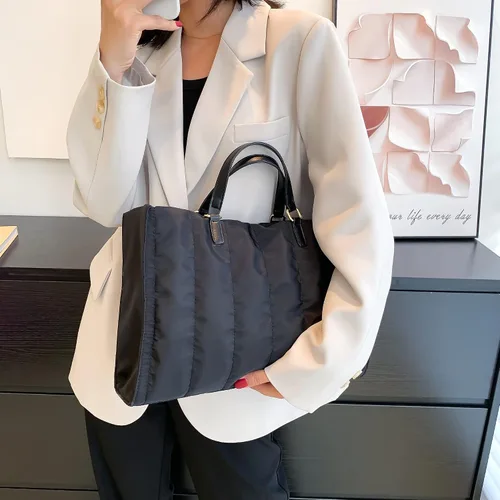 Vista 5 de GLOD JORLEE Bolsas acolchadas grandes para mujer, bolsas acolchadas de algodón de lujo para mujer, bolsa acolchada de invierno suave