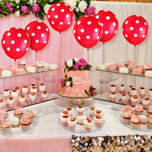 Vista 7 de Sumind 100 globos de látex de lunares negros y rojos, decoraciones de mariquita y fresa para decoración de fiestas, cumpleaños, suministros de boda