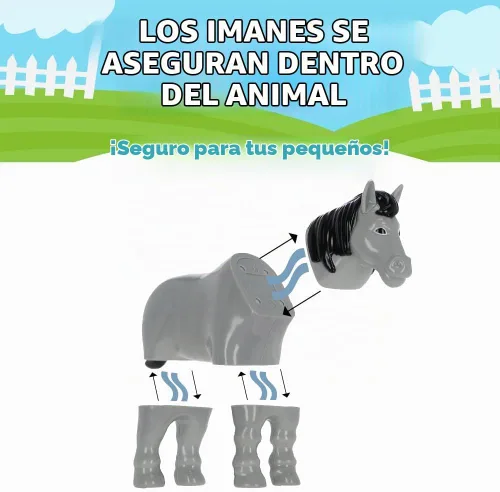 Vista 5 de Popular Playthings Mezcla magnética o combina animales de granja Animales magnéticos para niños pequeños de 1 a 3 años, para niños, juguetes