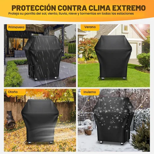 Vista 4 de Funda para parrilla de 32 pulgadas para parrilla al aire libre, impermeable, resistente a la intemperie, resistente a los rayos UV y a