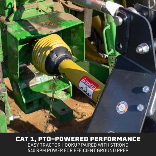 Vista 6 de Titan Attachments enganche de 3 puntos, accesorio de cultivador rotativo de 48" para tractores Cat 1, acabado en carbón, cultivador impulsado por