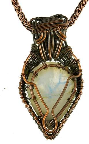 Vista 29 de Impresionante collar con colgante de árbol de la vida de cobre con piedras preciosas hechas a mano y cadena de 20 pulgadas, perfecto