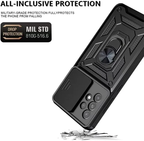 Vista 9 de Funda para Galaxy A20S, Galaxy A20S, funda de TPU de grado militar + PC, [soporte integrado] diseño de doble capa resistente funda de protección