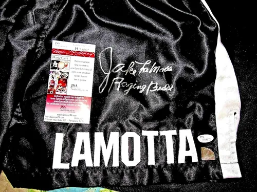 Vista 3 de Jake Lamotta Raging Bull Campeón de Boxeo Hof Firmado Auto Everlast Trunks Jsa - Batas y baúles de boxeo con autógrafo