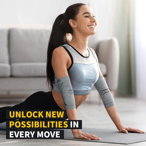 Vista 6 de CAMBIVO Paquete de 2 coderas para mujeres y hombres, coderas de compresión para tendinitis, codo de golf, codo de tenista, artritis, bursitis