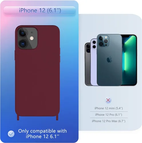 Vista 241 de Funda compatible con iPhone 8 Plus, iPhone 7 Plus/6 Plus/6S Plus con cordón, funda cruzada para iPhone con correa ajustable de silicona para iPhone