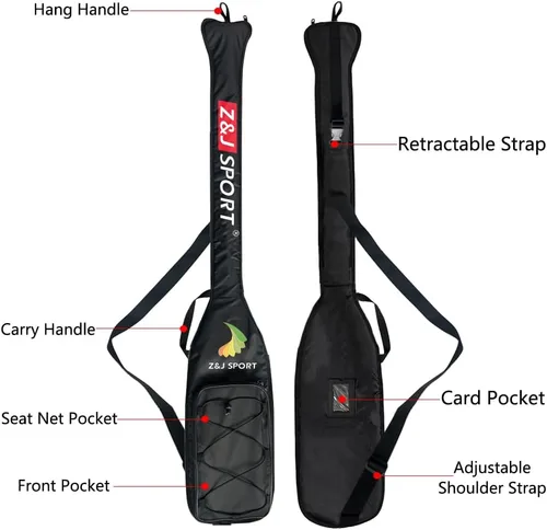 Vista 3 de Z&J SPORT Dragon Boat - Bolsa de remo con bolsillo de red para asiento, gran capacidad, impermeable, capa