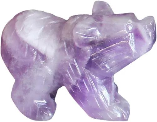 Vista 12 de Figura de oso de cristal tallada a mano, estatua de animal tallada en oficina, decoración del hogar, 1.5 pulgadas (obsidiana negra)