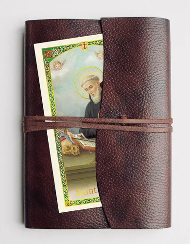 Vista 3 de San Benito Católica Casa Bendición con San Benito de Nursia Tarjeta, llavero, la oración del Señor Santo Patrón de Europa San Benito Percha