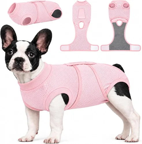 Vista 41 de Kuoser Traje de cirugía para perro, cómodo traje de recuperación para perras, mameluco protector posoperatorio, alternativa suave al cuello E