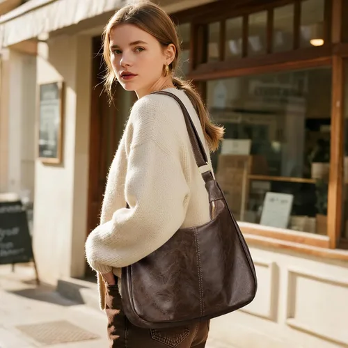 Vista 7 de Sightor Hobo Bags - Bolso de cuero para mujer, ultra suave, vegano, bolso de hombro vintage, bolso de mano moderno para uso diario