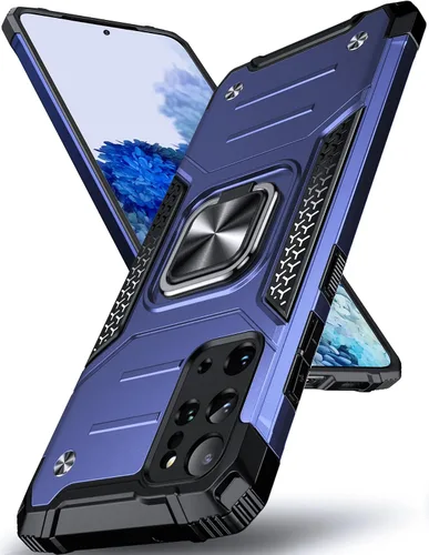 Vista 12 de DASFOND Diseñada para funda Galaxy S8 con soporte, anillo metálico giratorio mejorado de 360°, soporte kickstand de grado militar, resistente a