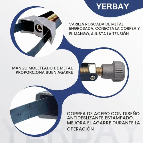 Vista 4 de Llave de Filtro de Aceite Ajustable, Herramienta de Eliminación 60-120mm Diámetro, Llave de Tuerca Ajustable, Correa de Llave, Herramienta