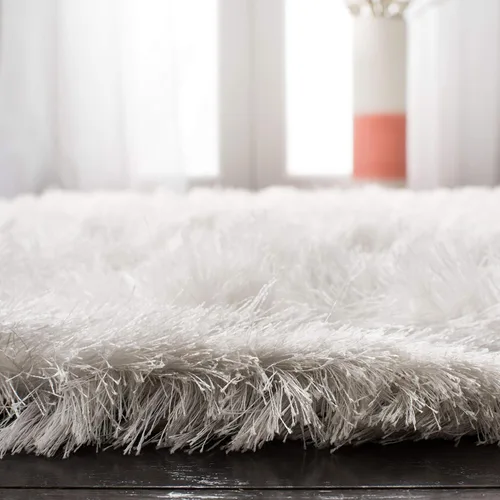 Vista 5 de SAFAVIEH Ocean Shag Collection - Alfombra decorativa, 2 x 3 pies, marfil, hecha a mano, sólida, 2.4 pulgadas de grosor, ideal para zonas de alto