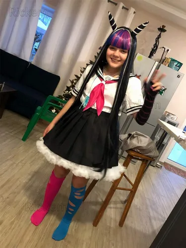 Vista 3 de Rickem Ibuki Mioda - Disfraz de cosplay para mujer y niña, vestido de uniforme Mioda Ibuki