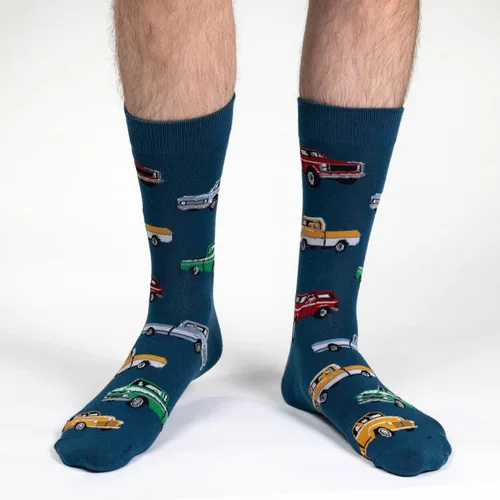 Vista 2 de Good Luck Sock Men's Airplanes, Trains & Cars Socks, Adult