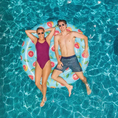 Vista 2 de PoolCandy Flotadores inflables para piscina, tumbonas, sillas de sol y piscinas de sol con estampado de pomelo