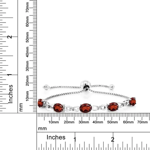 Vista 11 de Gem Stone King Pulsera de tenis de diamantes cultivados en laboratorio con piedra natal de 3-6 quilates para mujer, plata de ley 925, ovalada