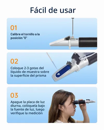 Vista 6 de LOHAND Refractómetro Brix con compensación de temperatura automática (ATC), medición de precisión del contenido de azúcar para vino/fruta/bebida