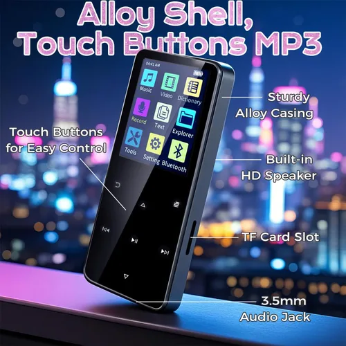 Vista 4 de Reproductor MP3 de 80 GB con Bluetooth Reproductor de música portátil de alta fidelidad con altavoz HD, sonido sin pérdidas, radio FM, grabadora