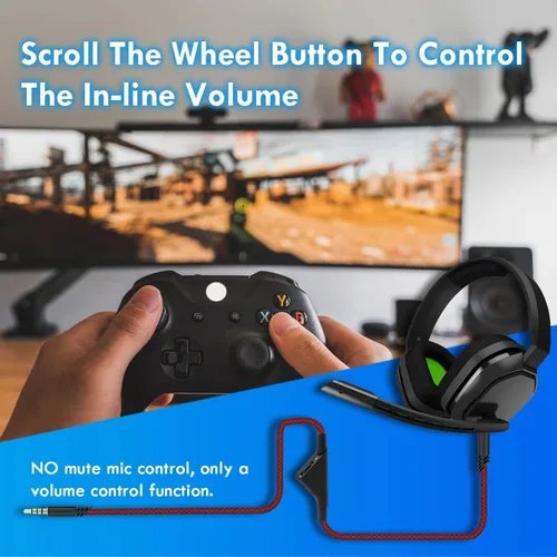 Vista 6 de Mcbazel 2M - Cable de repuesto para auriculares de 6.5 pies con control de volumen para Astro A10A30A40, cable de auriculares para PS5PS4Xbox Series