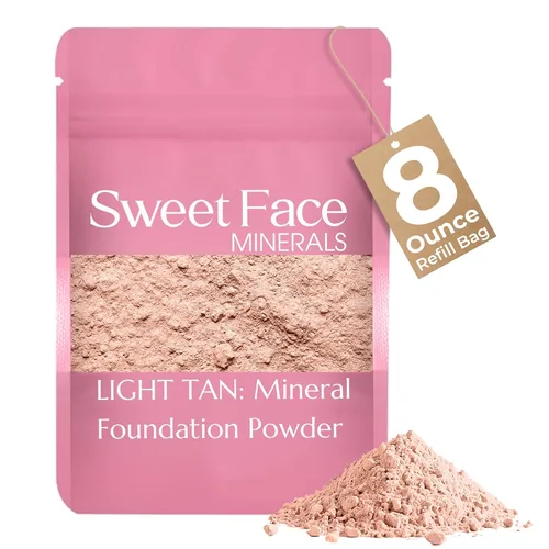 Vista 15 de Sweet Face Minerals - Recambio de polvo de base (BEIGE) (bolsa de 0.42 oz) por Sweet Face Minerals, polvo de maquillaje ligero y mineral suelto