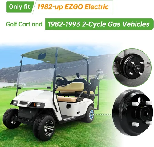 Vista 6 de 10L0L Conjunto de cubo de tambor de freno para carrito de golf EZGO TXT PDS (eléctrico), vehículos de gas de 2 ciclos 1982-1993, repuesto OEM #