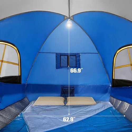 Vista 3 de GoHimal Tienda de campaña para camioneta, impermeable, PU2000 mm, doble capa para cama de camioneta de 5.5-6.0 pies, tienda de campaña portátil