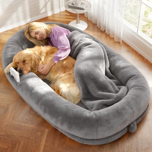 Vista 9 de Murago Cama humana para perros adultos, cama larga para perros de tamaño humano de 43 x 10 x 71 pulgadas, funda extraíble, diseño ortopédico