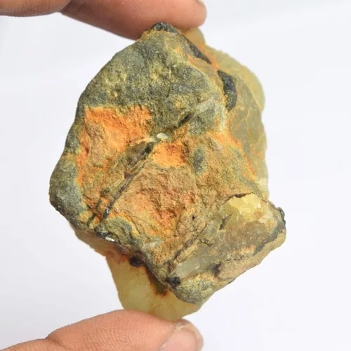 Vista 3 de GEMHUB Cristal curativo de prehnita verde, 329.50 quilates, certificado natural, sin cortar, prehnita verde áspero para hacer joyas, Gema, prehnita