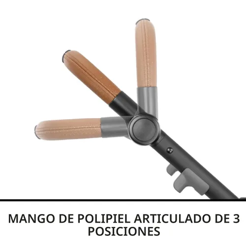 Vista 3 de Evenflo Shyft Intuiti+ - Cochecito con tela verde y suave (travertino)